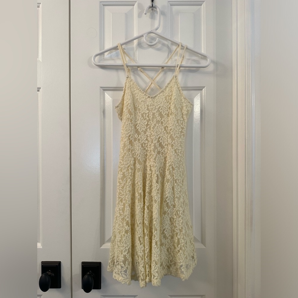 American Eagle White Lace Mini Dress - XXS